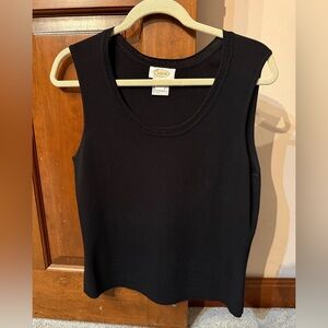 Talbots Black Scoop Neck Tank Top Size L. Gently Worn